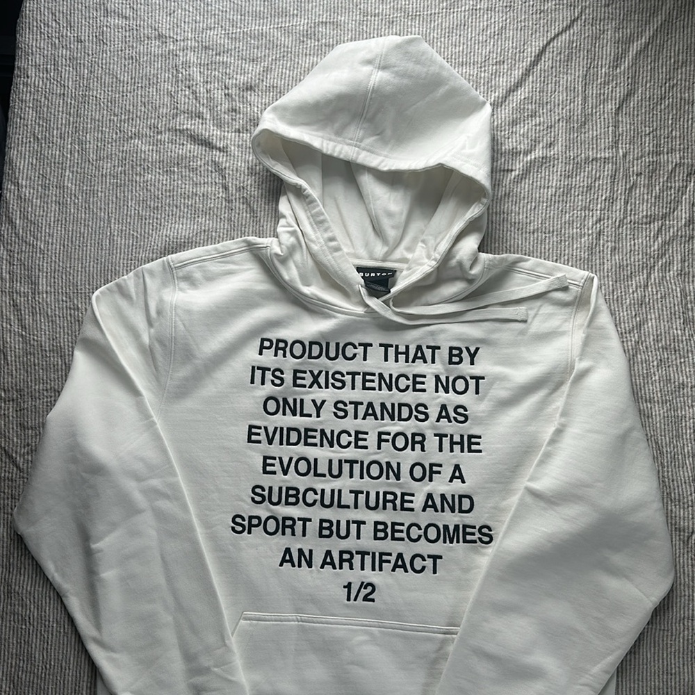 Burton White Hoodie with Black Text